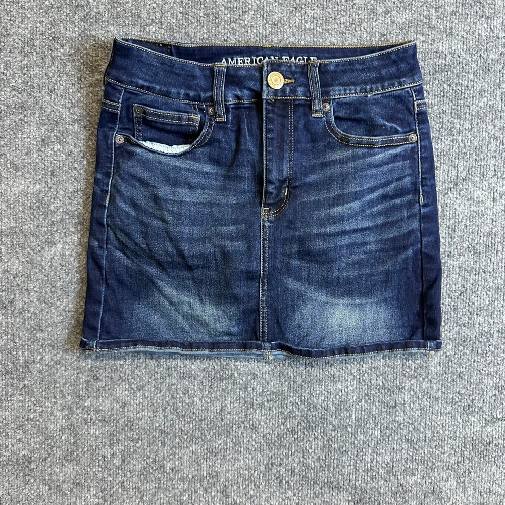 American Eagle Skirt Womens Size 4 Dark Wash Denim Ne(x)t Level Stretch Mini